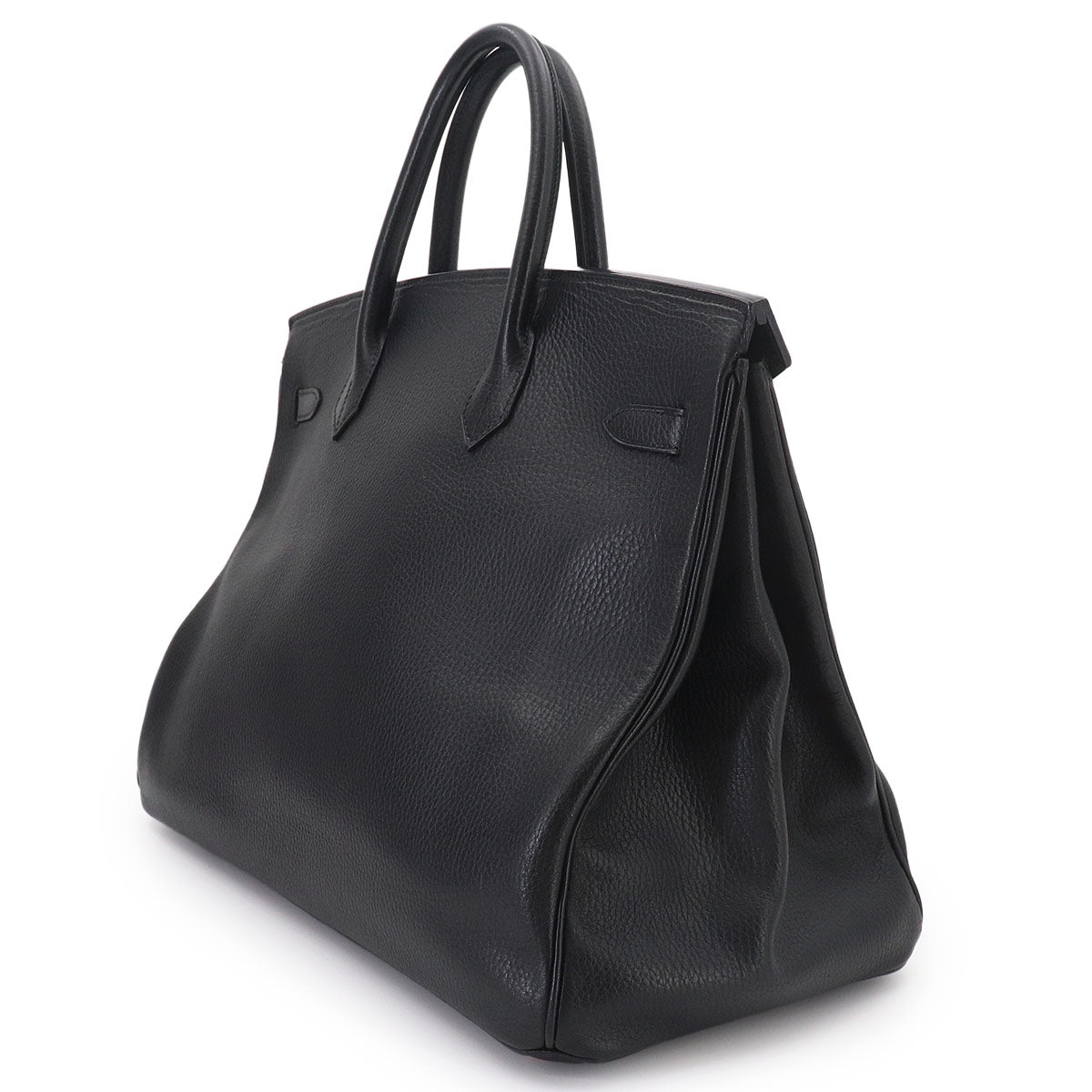 Birkin 40 Ardennes Leather Black Hand Bag Vintage Purse