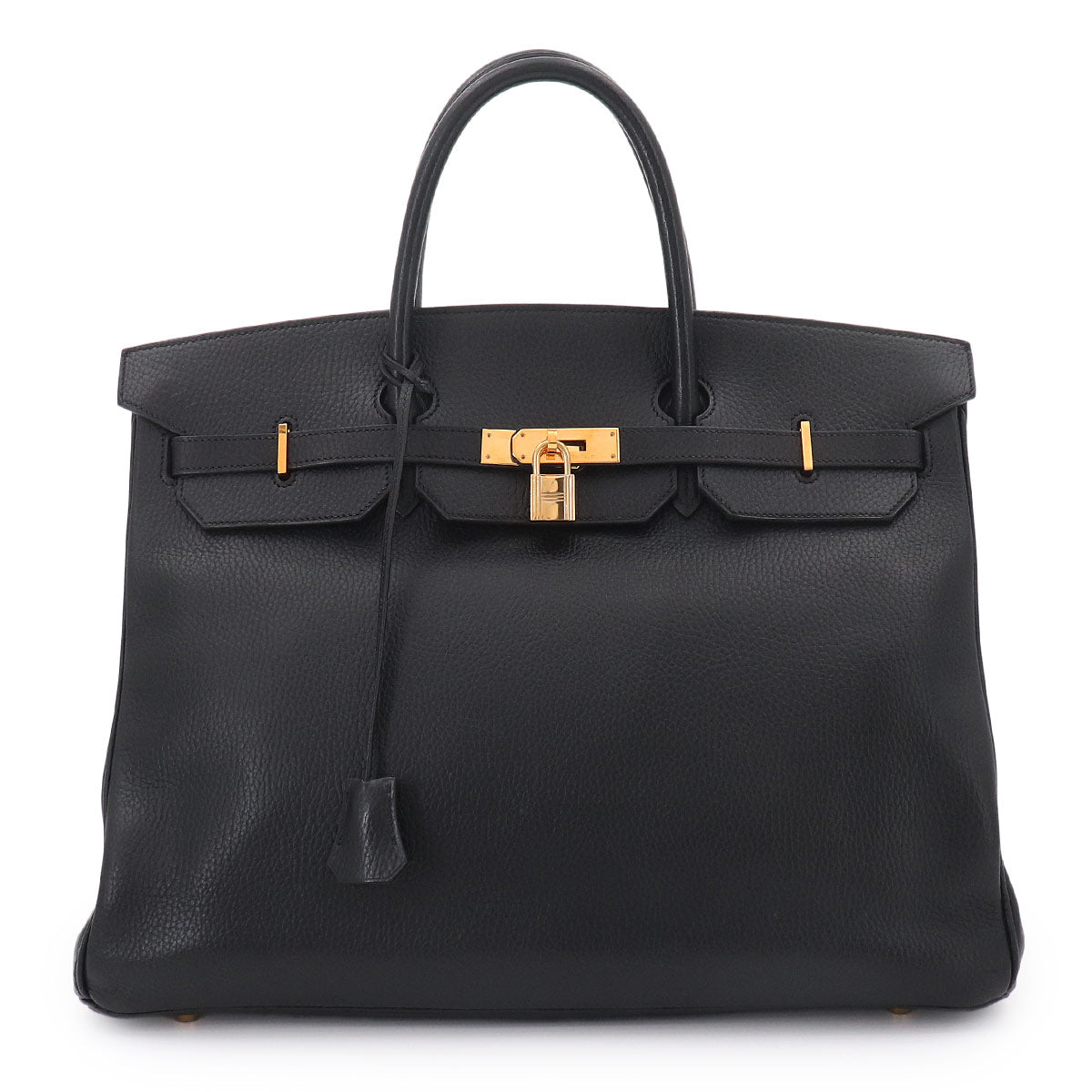 Birkin 40 Ardennes Leather Black Hand Bag Vintage Purse