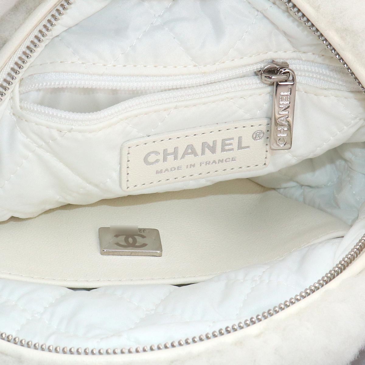 Fur Chain Shoulder Bag Shearling White AS4279 Purse