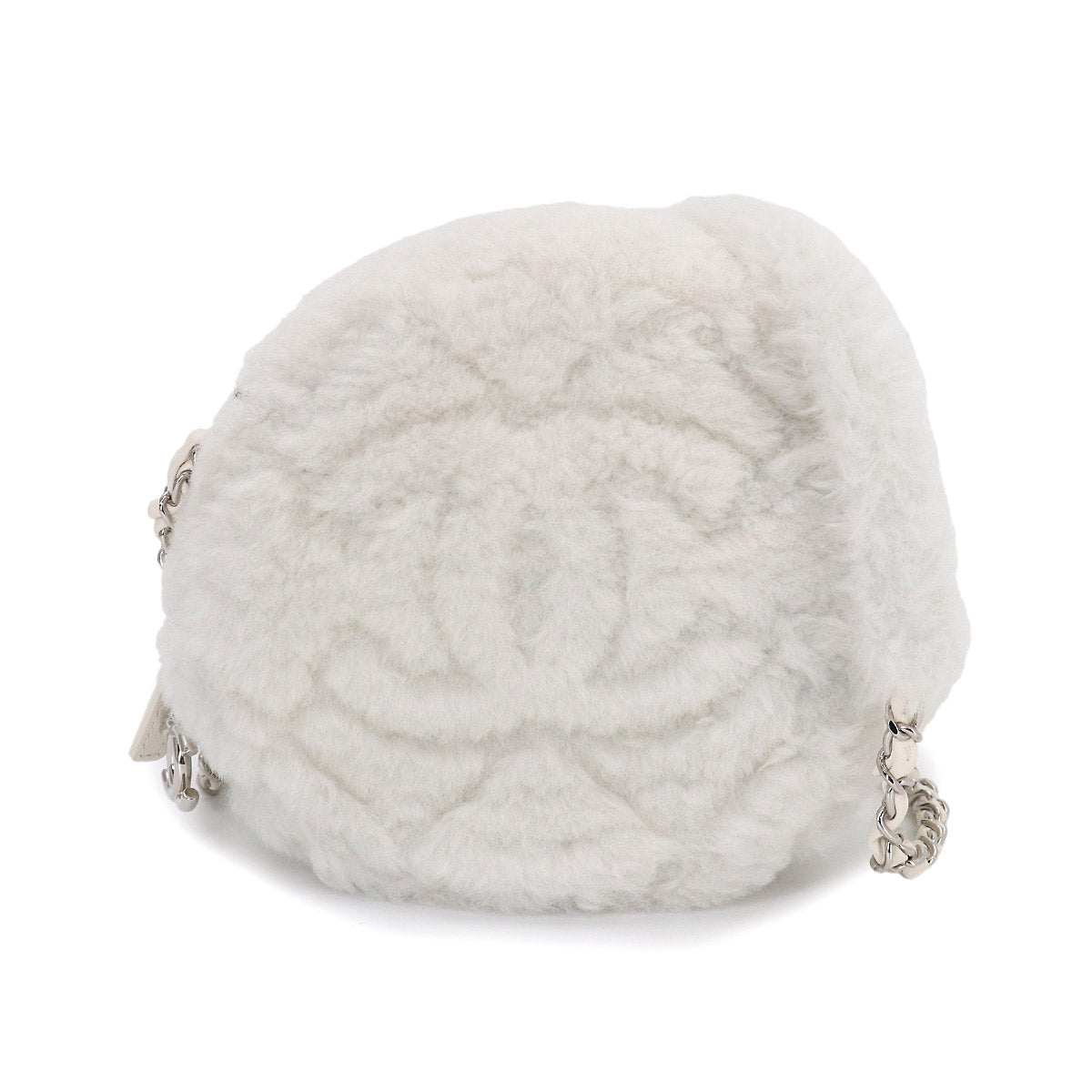 Fur Chain Shoulder Bag Shearling White AS4279 Purse