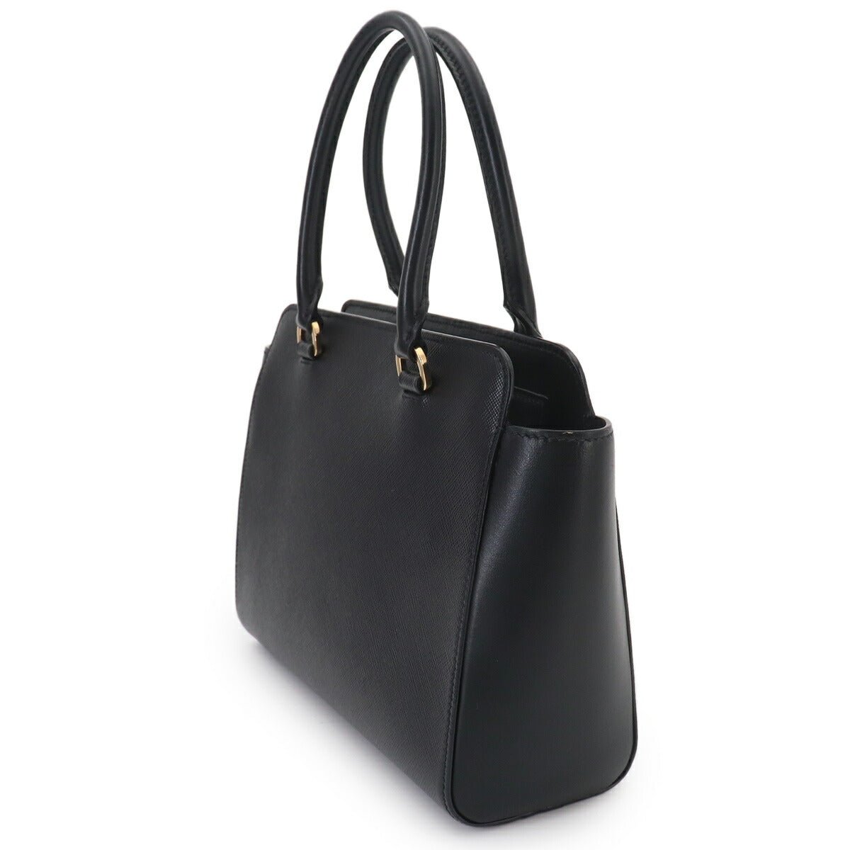 2way Hand Shoulder Bag Saffiano Leather Nero Black Purse