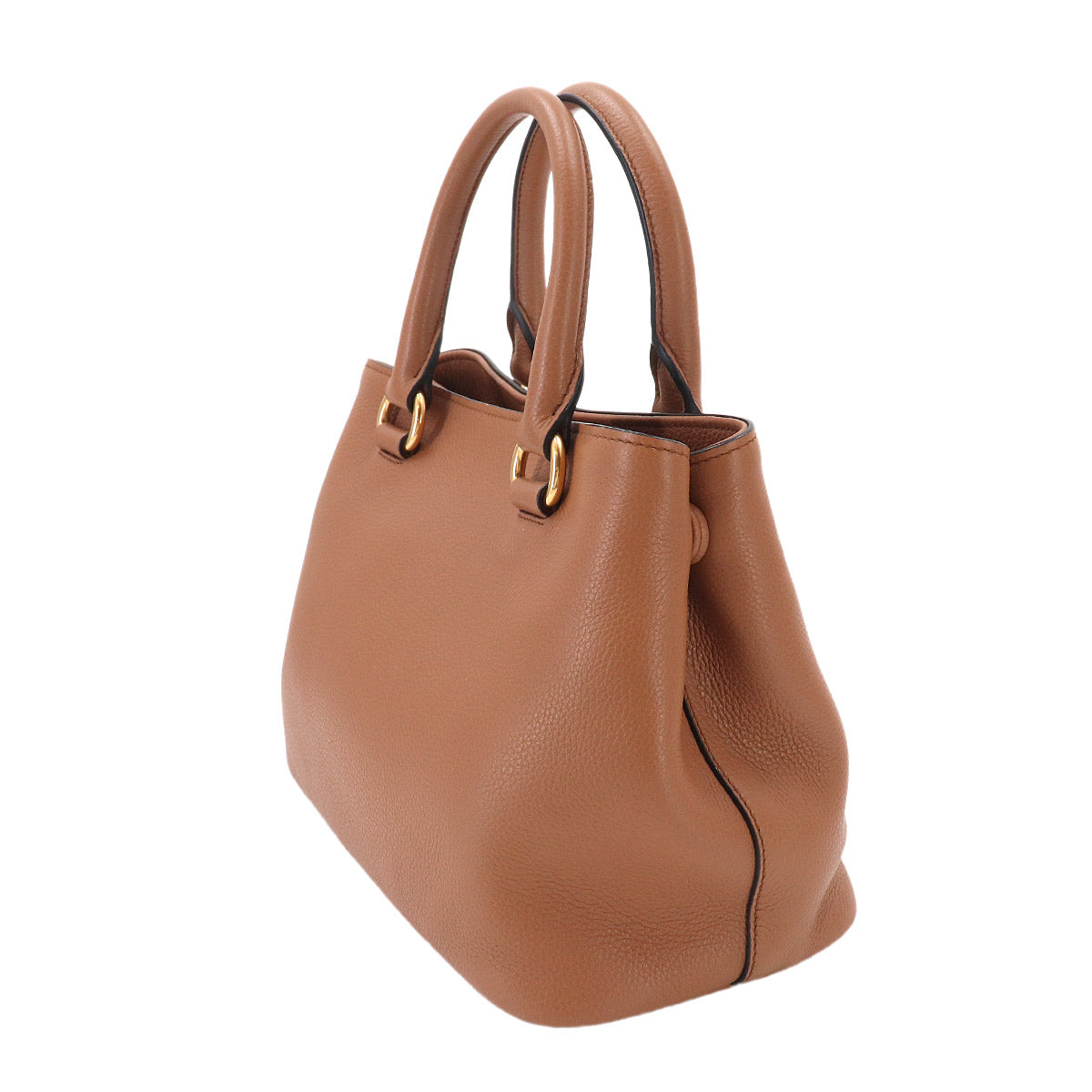 2way Hand Shoulder Bag Leather Brown 1BA411