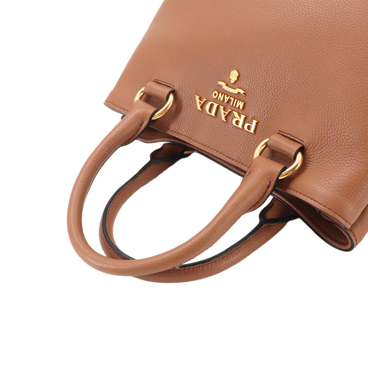 2way Hand Shoulder Bag Leather Brown 1BA411