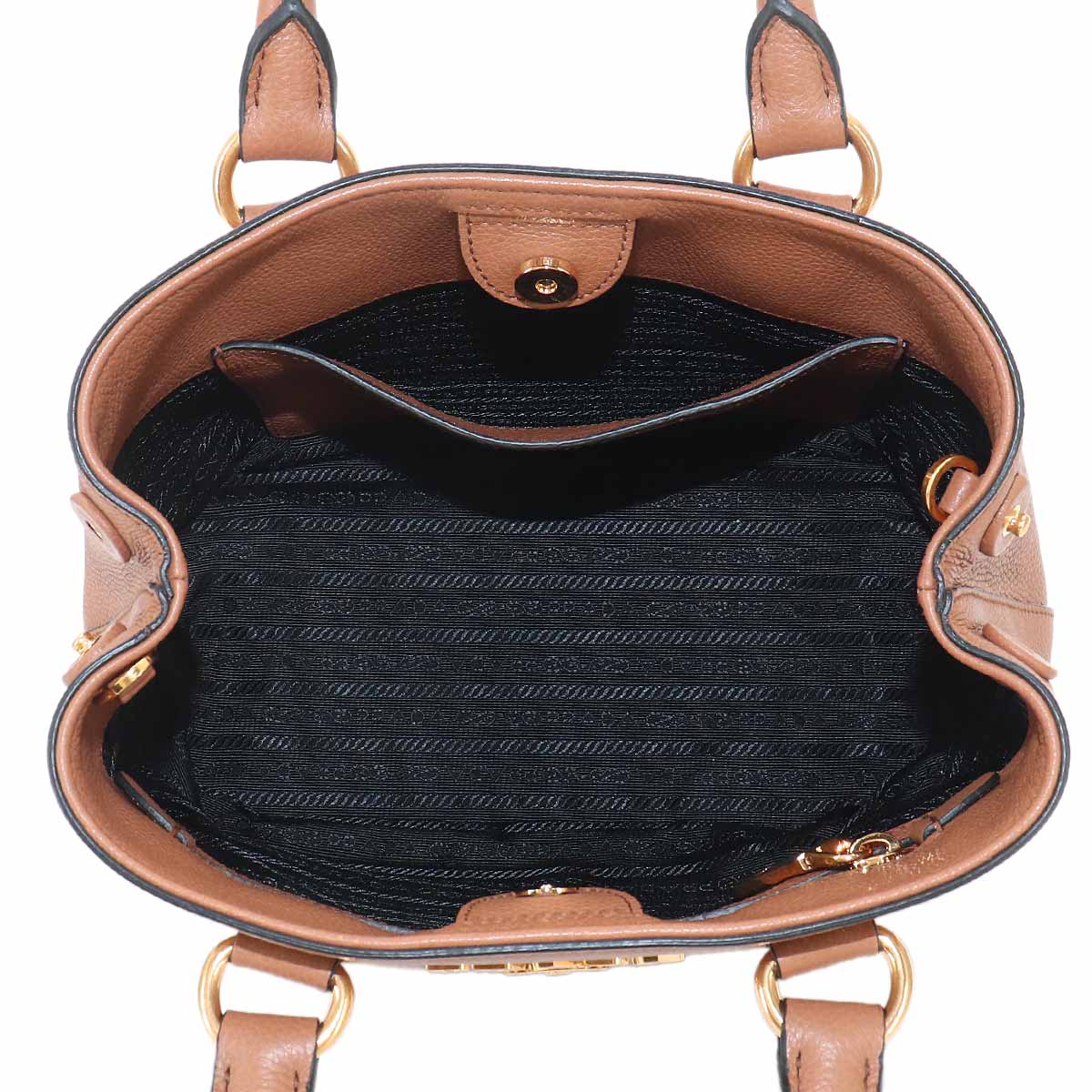 2way Hand Shoulder Bag Leather Brown 1BA411