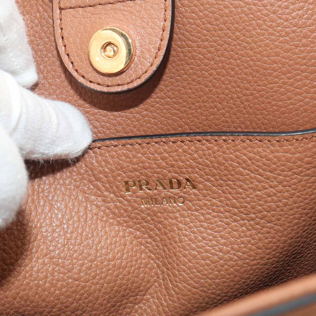 2way Hand Shoulder Bag Leather Brown 1BA411