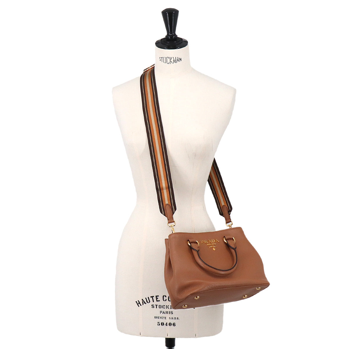 2way Hand Shoulder Bag Leather Brown 1BA411