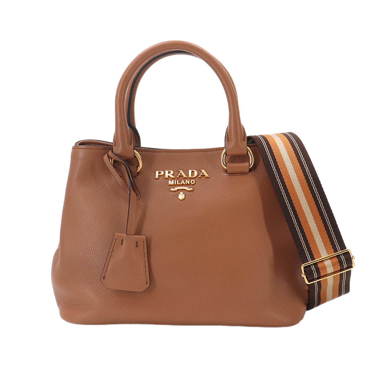 2way Hand Shoulder Bag Leather Brown 1BA411