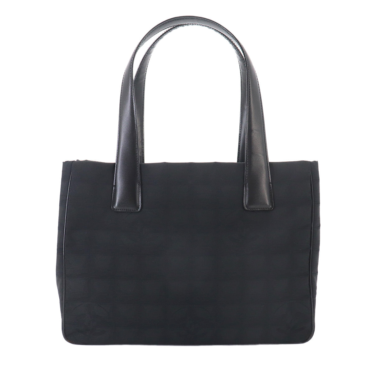 New Travel Line Tote PM Bag Nylon Jacquard Leather Black A20457