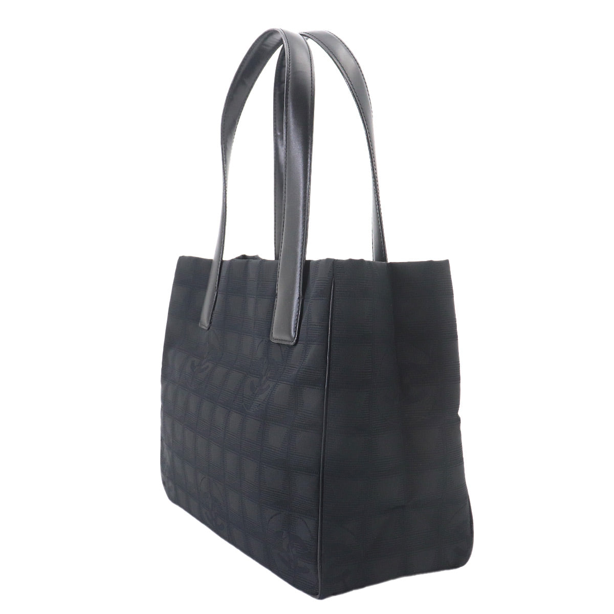 New Travel Line Tote PM Bag Nylon Jacquard Leather Black A20457