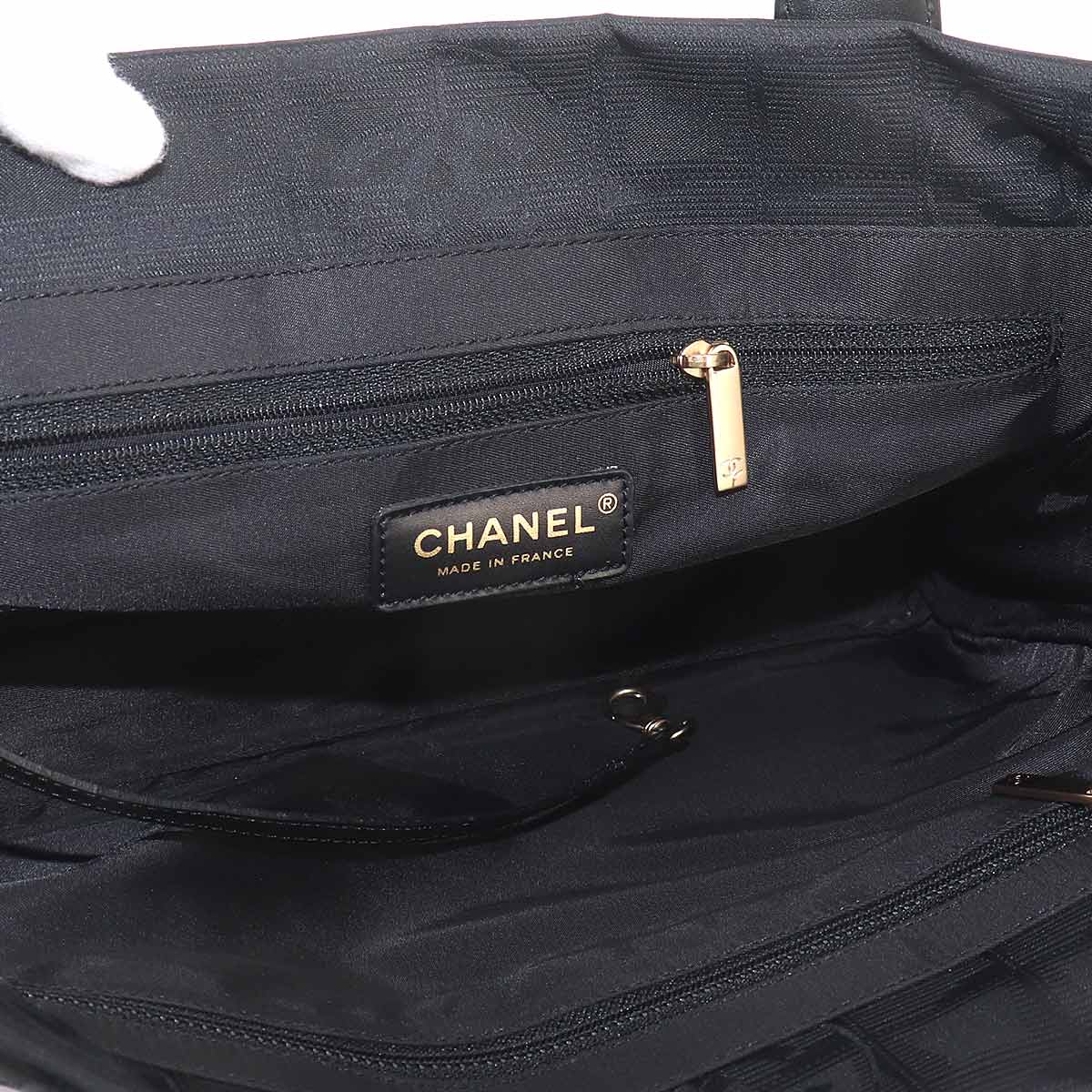 New Travel Line Tote PM Bag Nylon Jacquard Leather Black A20457