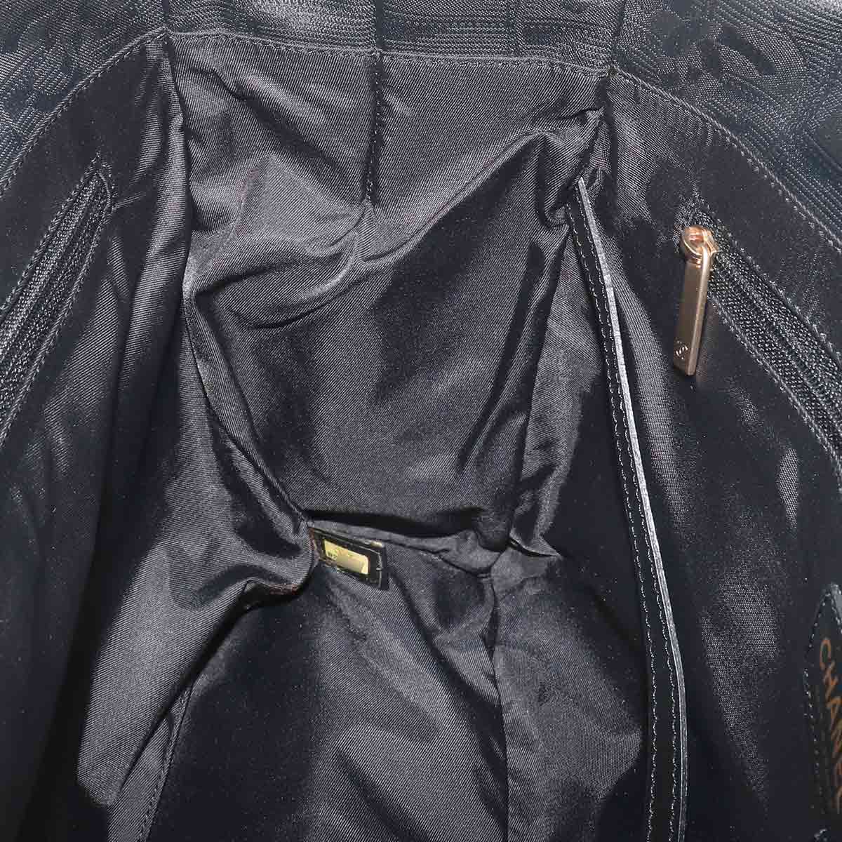 New Travel Line Tote PM Bag Nylon Jacquard Leather Black A20457