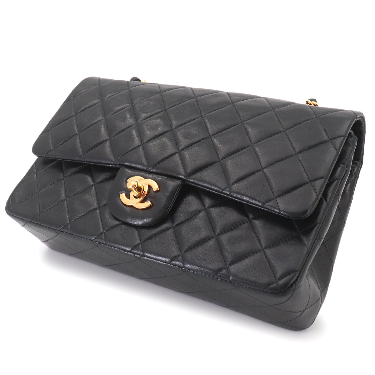 Matelasse 25 Chain Shoulder Bag Leather Black A01112 Vintage