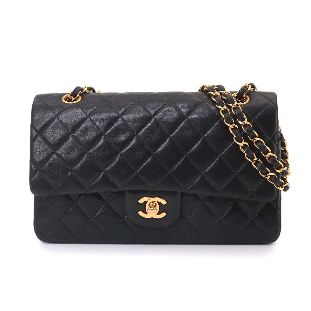 Matelasse 25 Chain Shoulder Bag Leather Black A01112 Vintage