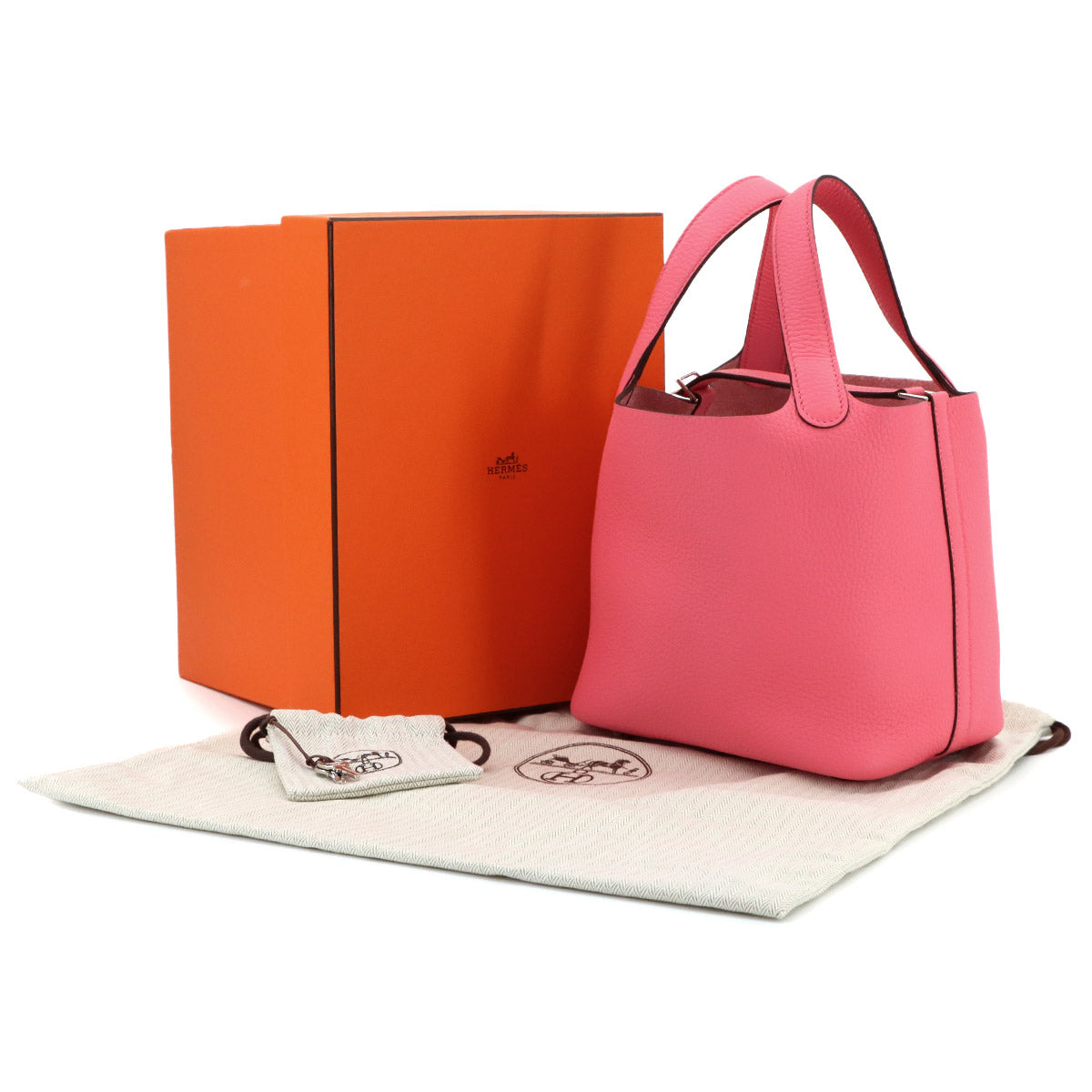 Picotin Lock PM Hand Bag Taurillon Clemence Rose Azalee