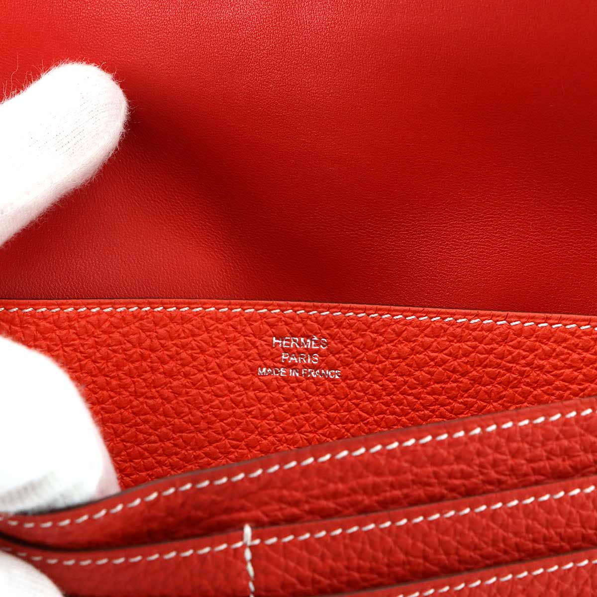 Dogon Long Wallet Togo Geranium Capucine Purse