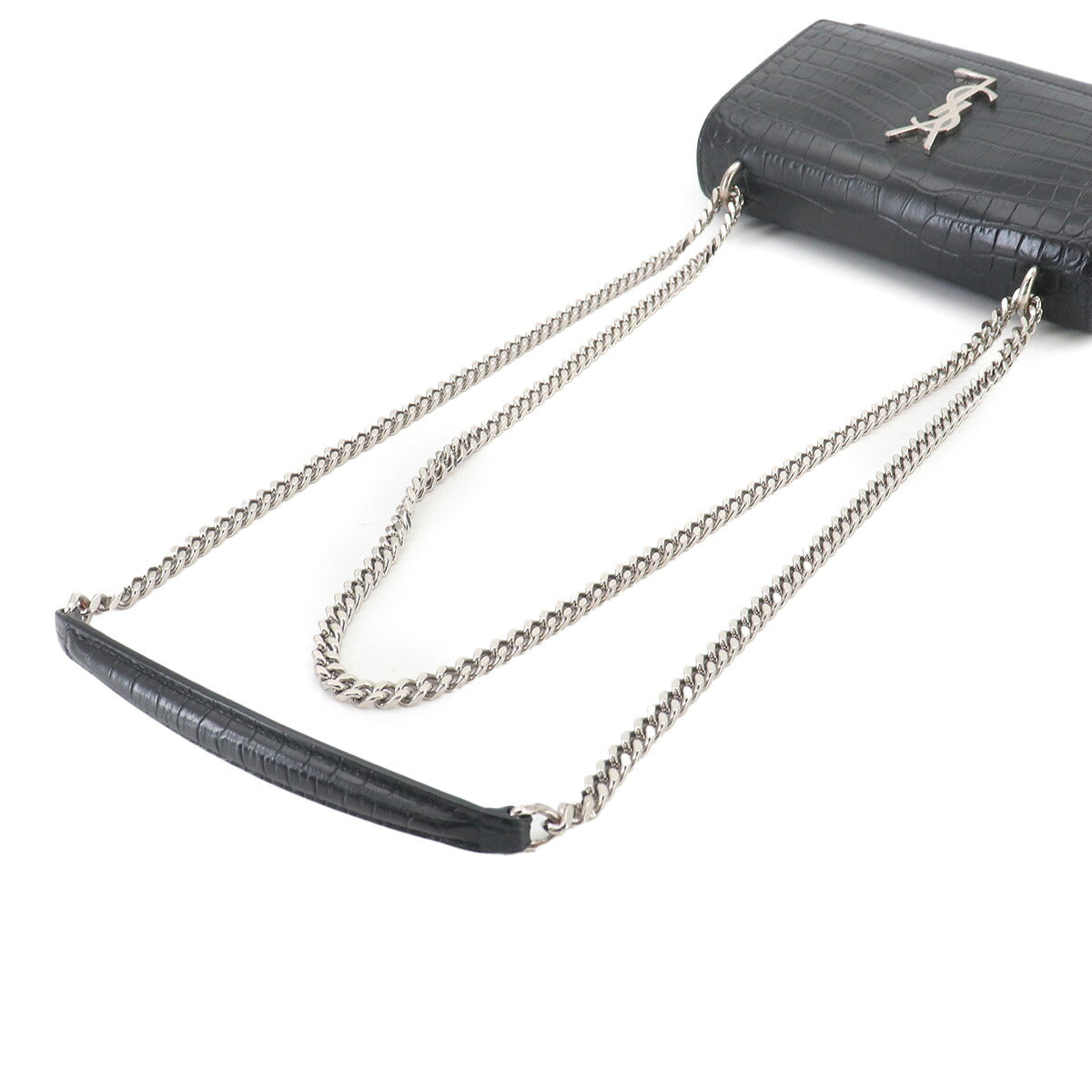 Sunset Mini Chain Wallet Leather Black 452157