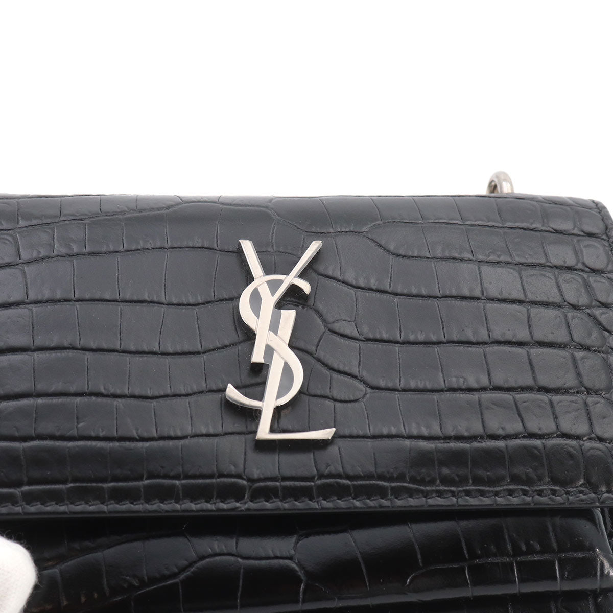 Sunset Mini Chain Wallet Leather Black 452157