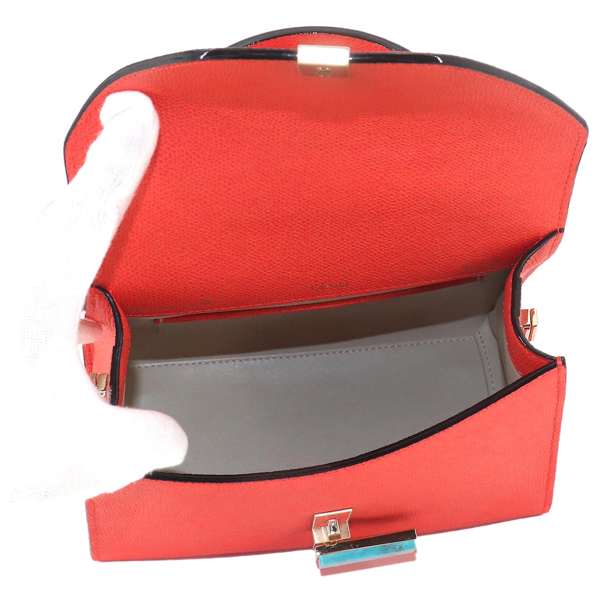 Mini Iside 2way Hand Shoulder Bag Leather Red