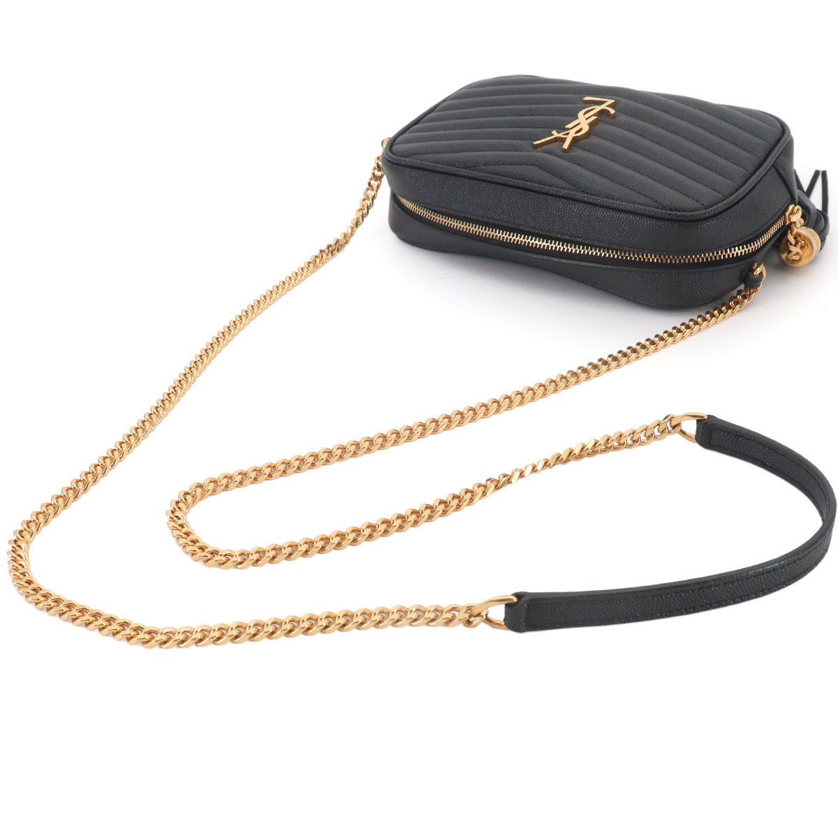 Lou Mini Chain Shoulder Bag Leather Black 612579