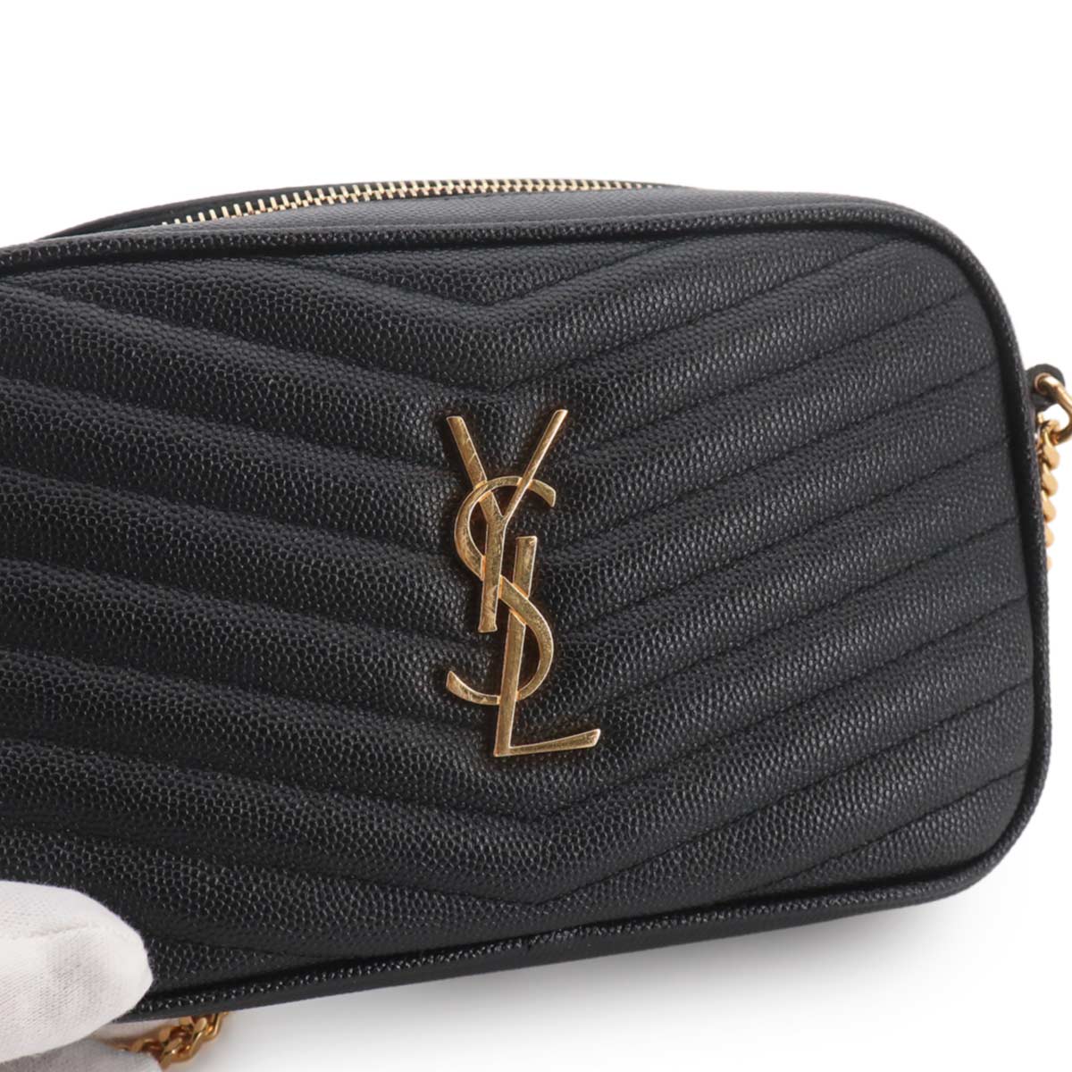 Lou Mini Chain Shoulder Bag Leather Black 612579