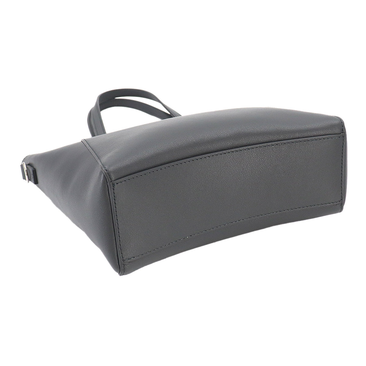 Hourglass Soft Small Tote Shoulder Bag Leather Gray 810415