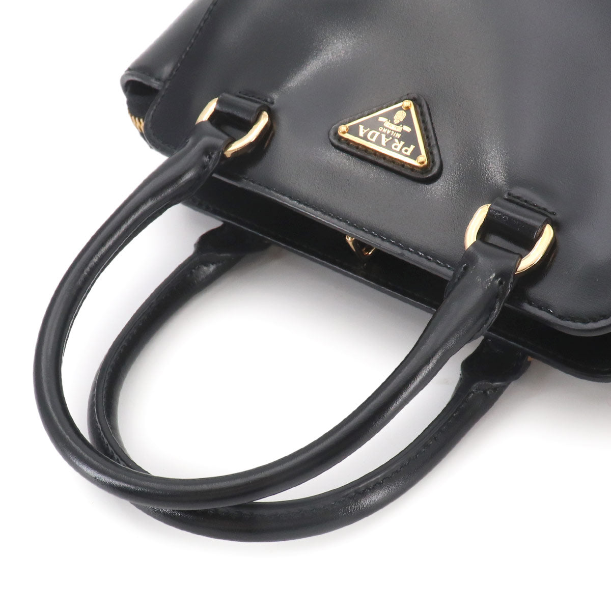 2way Hand Shoulder Bag Leather Nero Black 1BA380 Purse