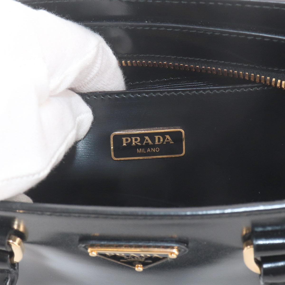 2way Hand Shoulder Bag Leather Nero Black 1BA380 Purse