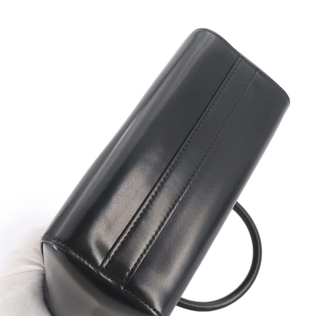2way Hand Shoulder Bag Leather Nero Black 1BA380 Purse