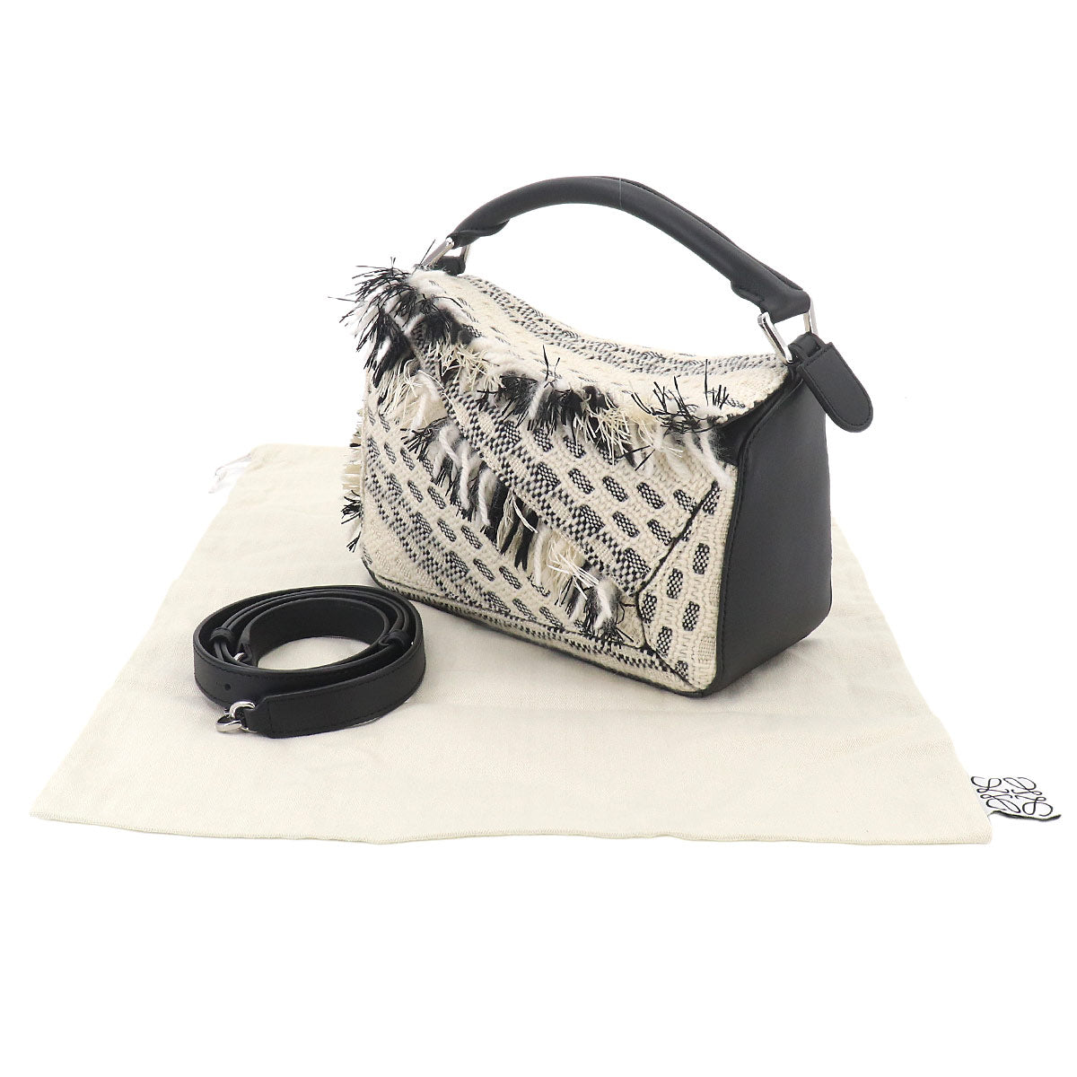 Puzzle Bag Small Anni Albers Hand Shoulder Bag Cotton White