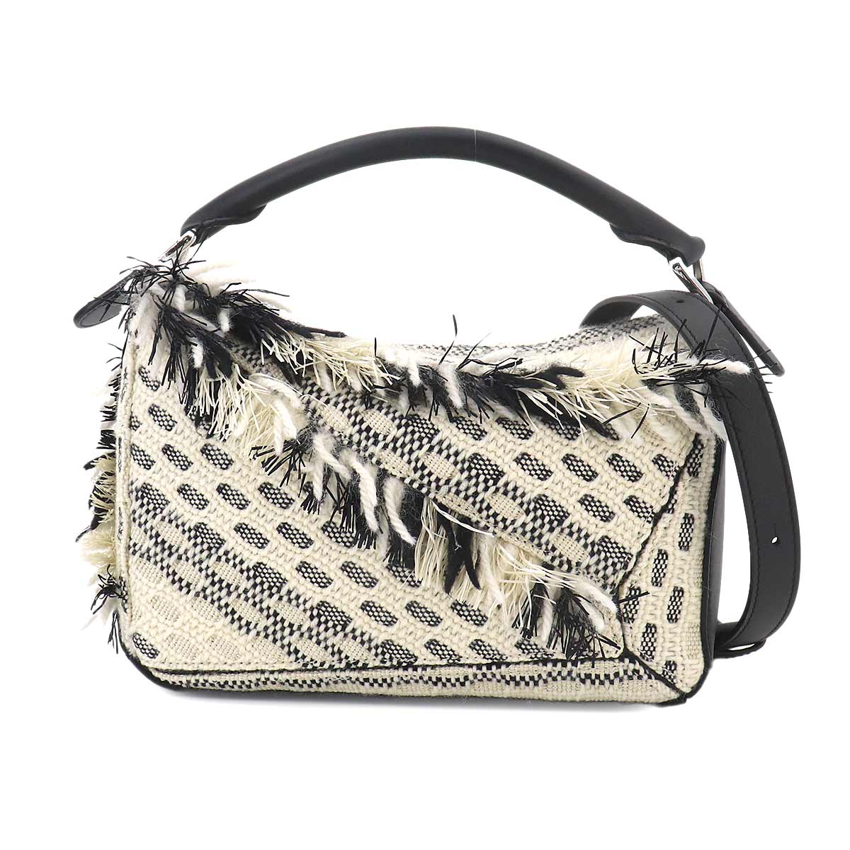 Puzzle Bag Small Anni Albers Hand Shoulder Bag Cotton White