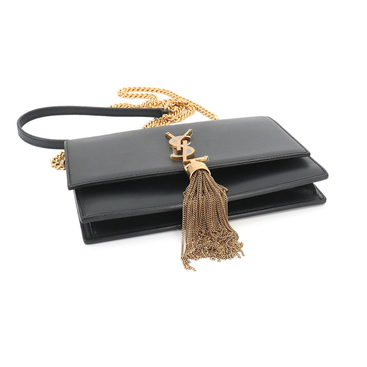 Kate Chain Long Wallet Leather Balck 452159