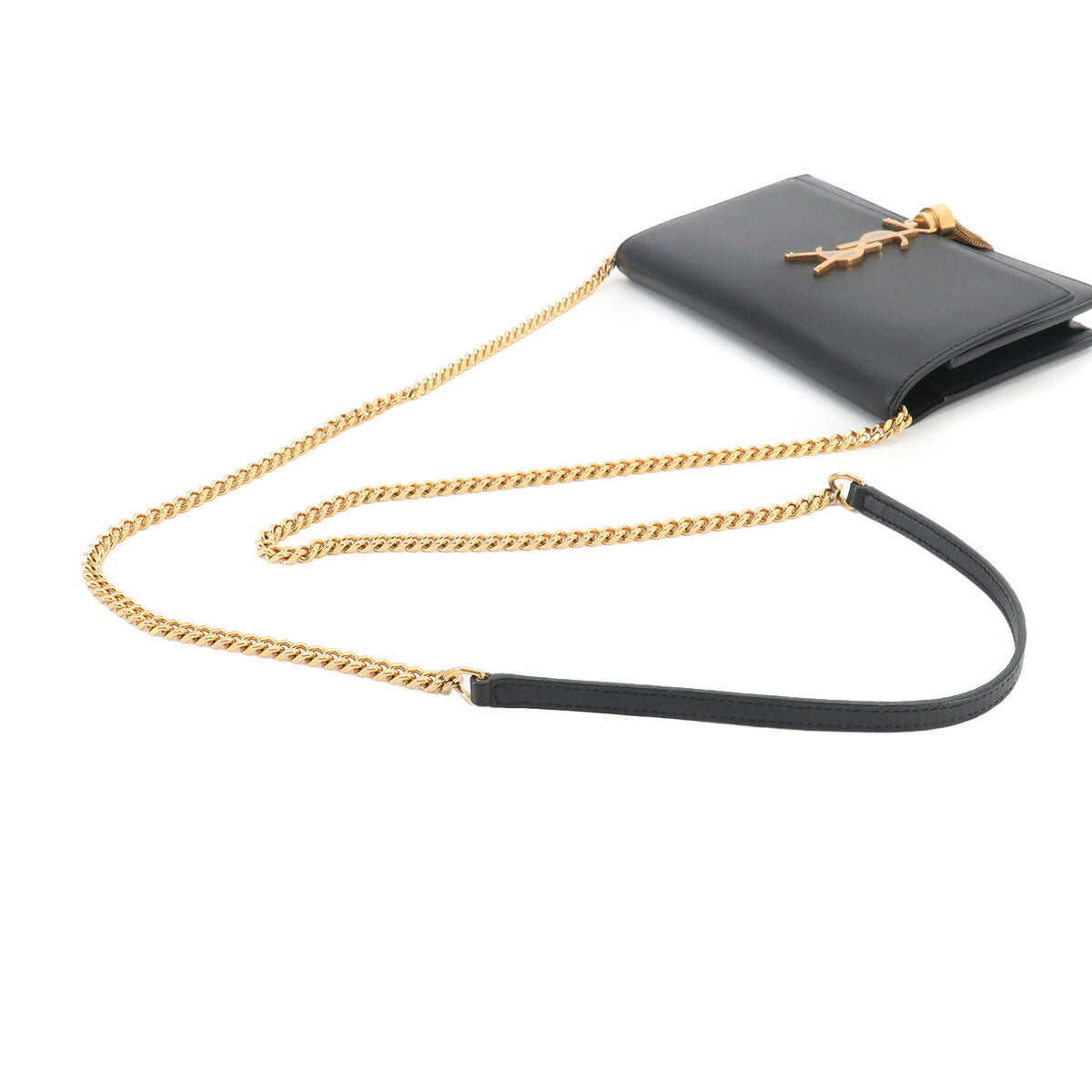 Kate Chain Long Wallet Leather Balck 452159