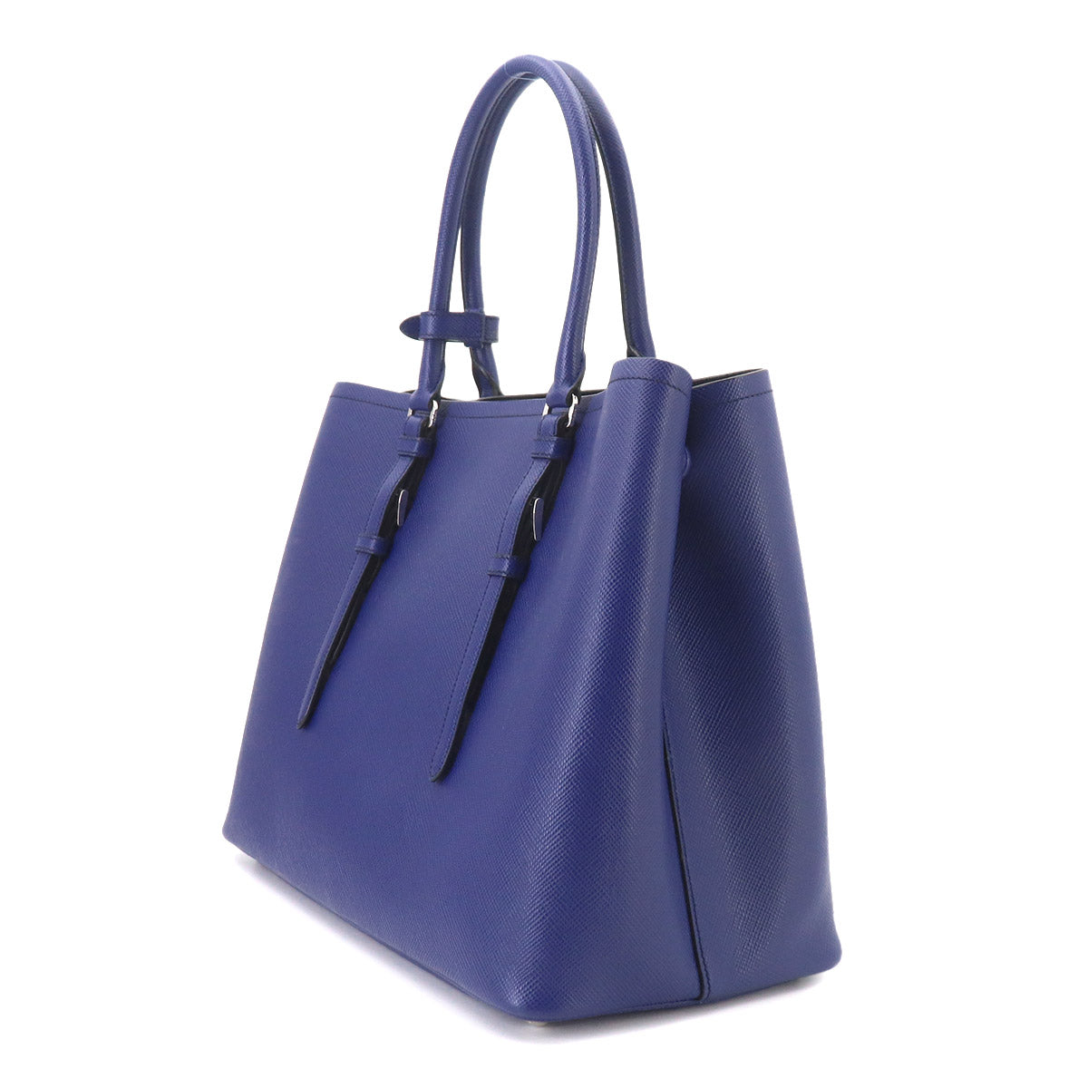 Tote Shoulder Bag Saffiano Leather Blue BN2820 Purse