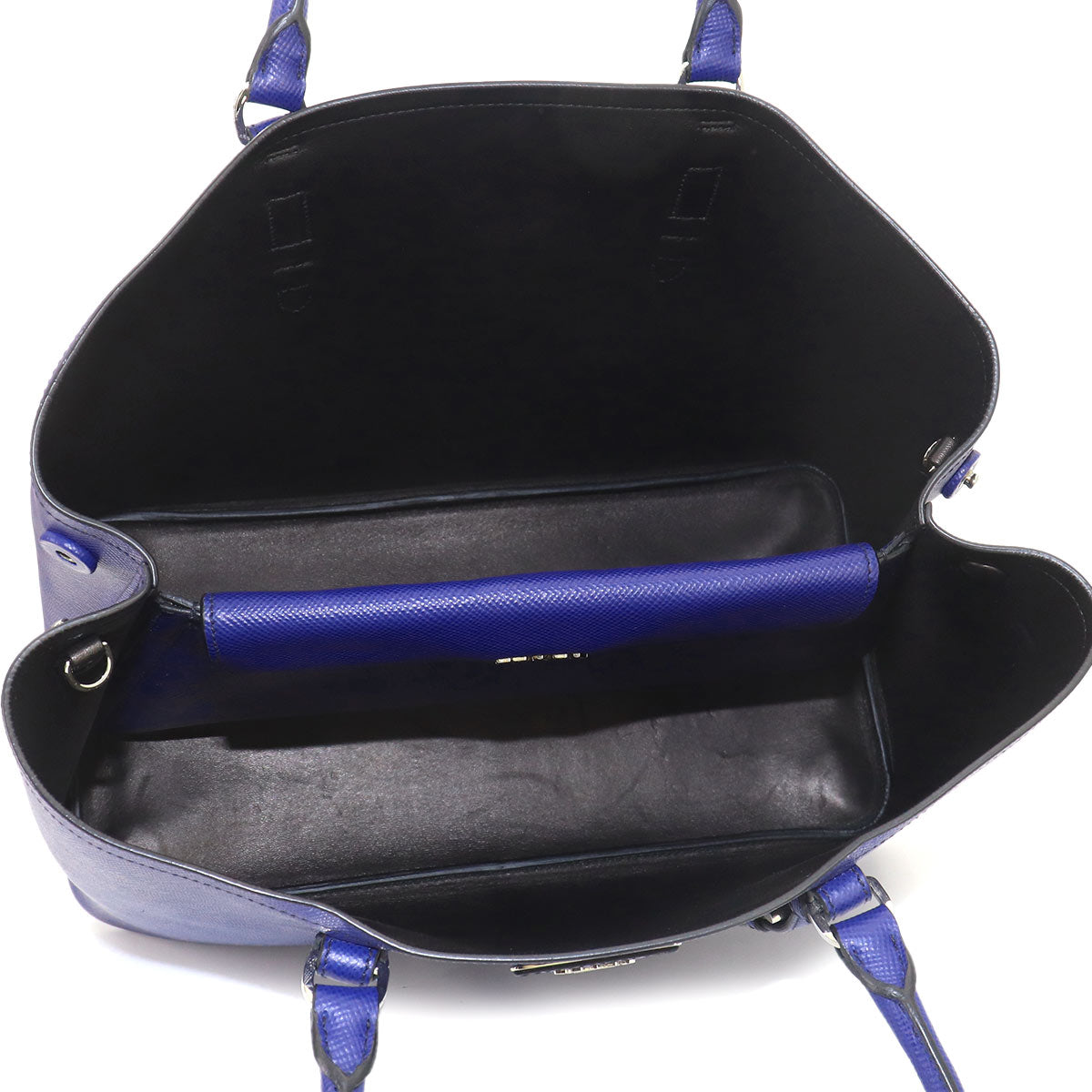 Tote Shoulder Bag Saffiano Leather Blue BN2820 Purse