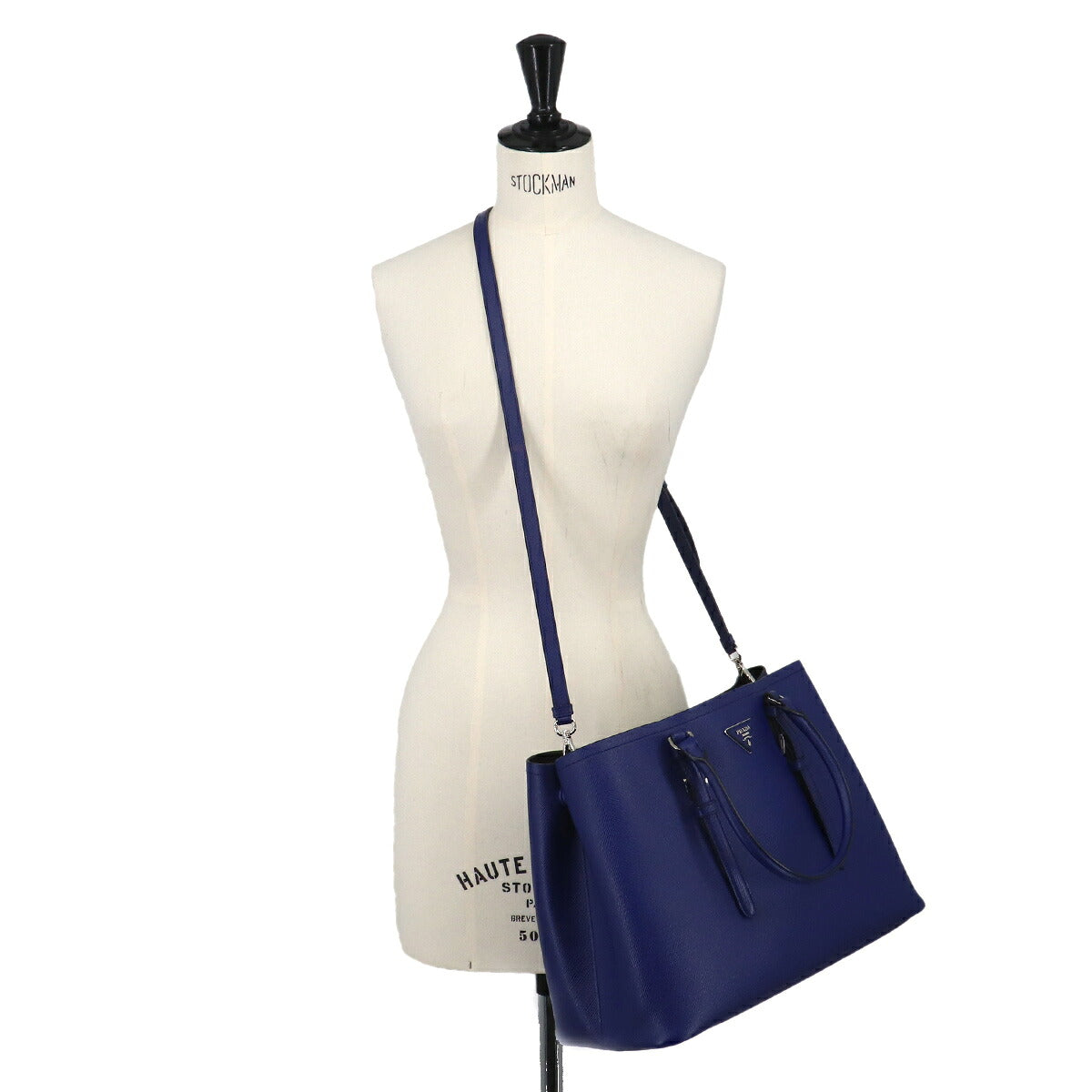 Tote Shoulder Bag Saffiano Leather Blue BN2820 Purse