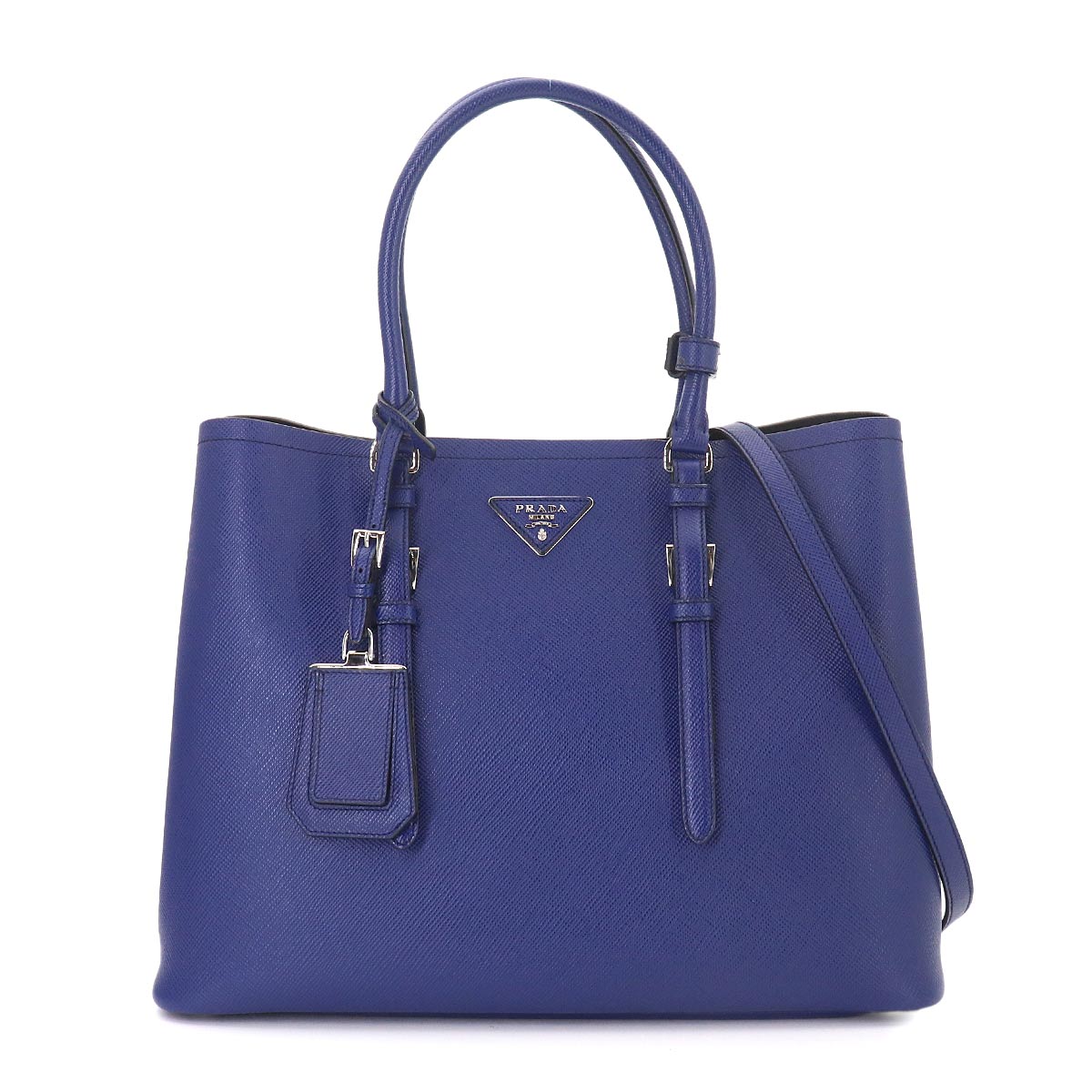 Tote Shoulder Bag Saffiano Leather Blue BN2820 Purse