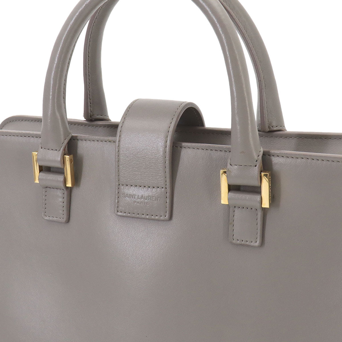 Cabas S Hand Shoulder Bag Leather Gray 472469