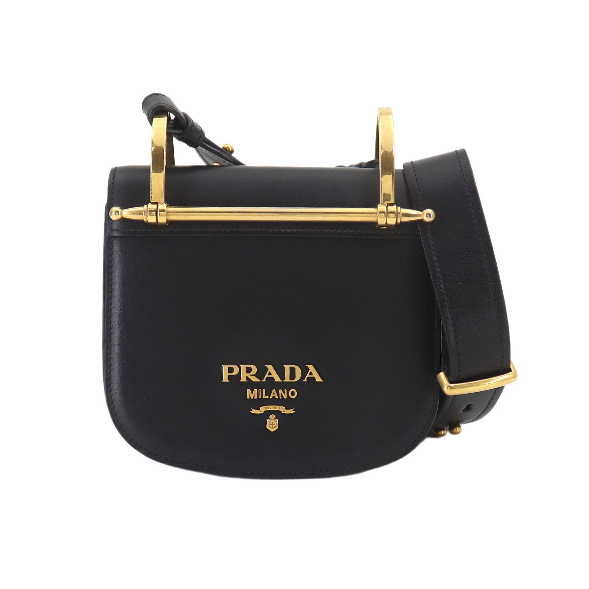 Shoulder Messenger Bag Leather Black Purse