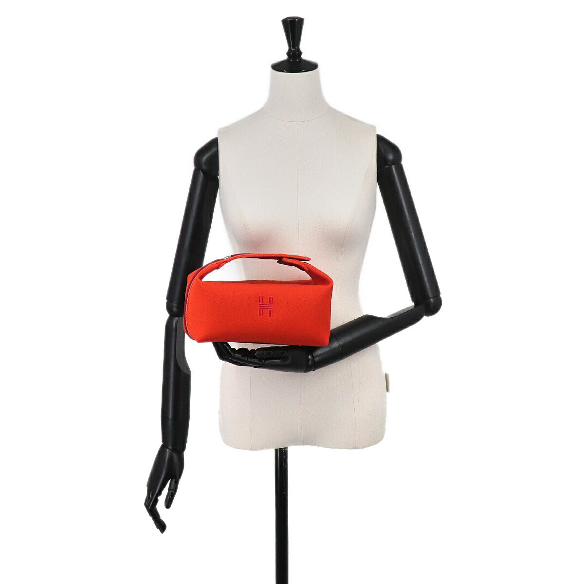 Bride a Brac PM Hand Bag Toile H Feu Orange Rouge H Pouch