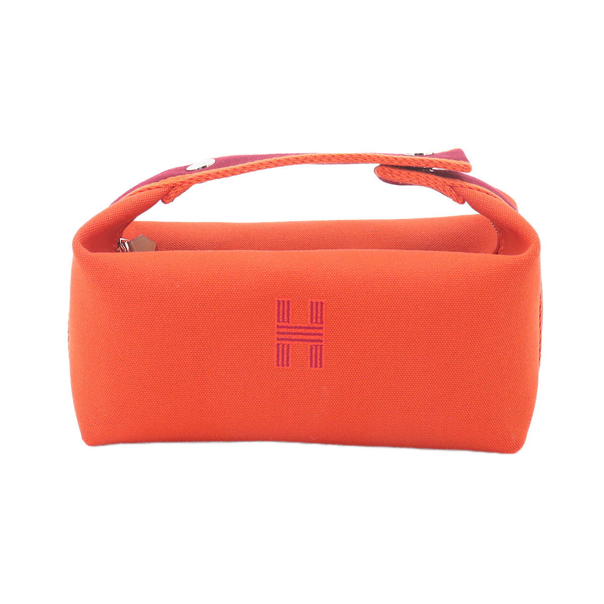 Bride a Brac PM Hand Bag Toile H Feu Orange Rouge H Pouch