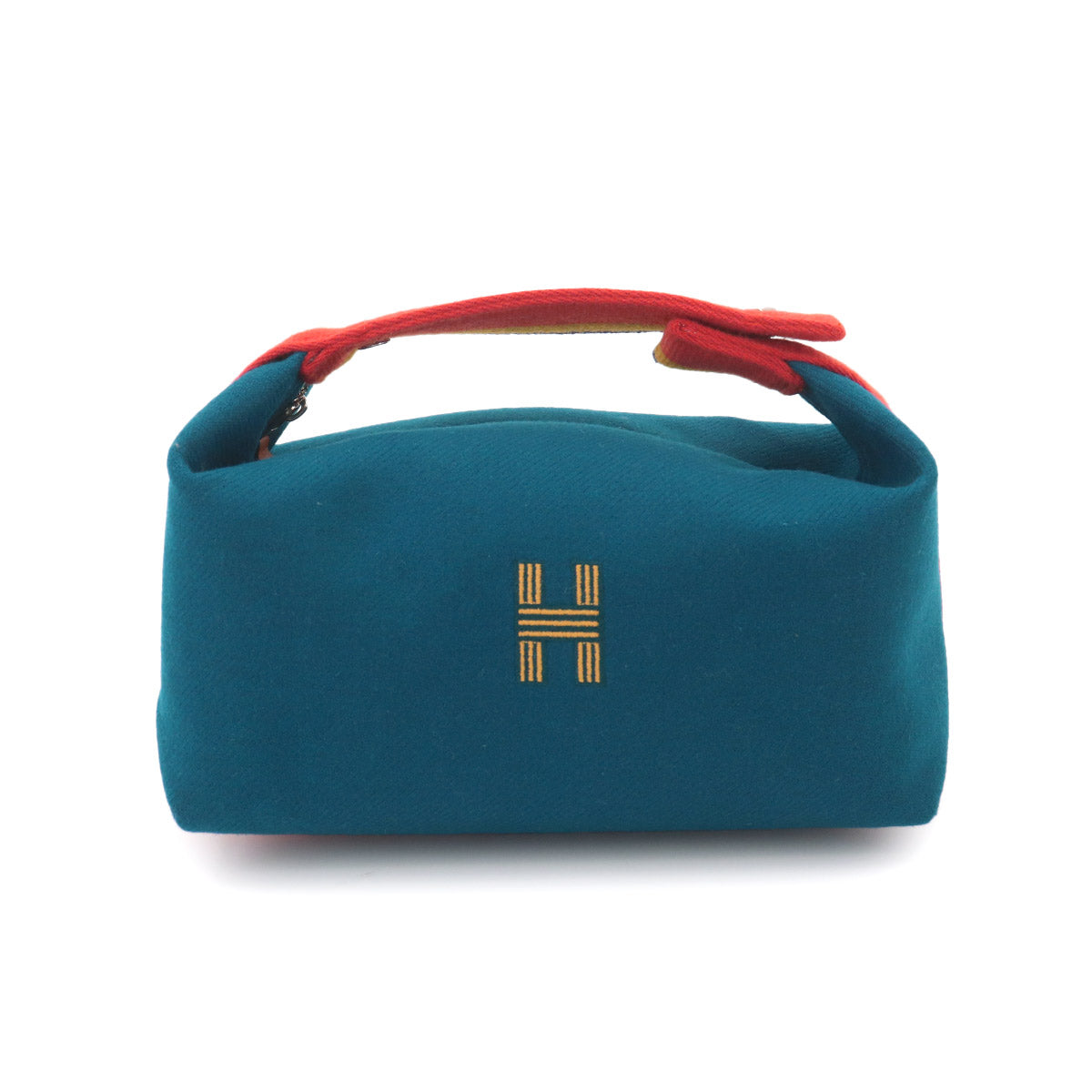 HERMES Bride a Brac PM Hand Bag Wool Bleu Paon Rocabar