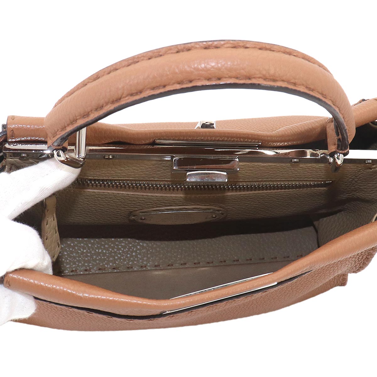 Selleria Peekaboo Regular 2way Hand Bag Leather Brown 8BN290
