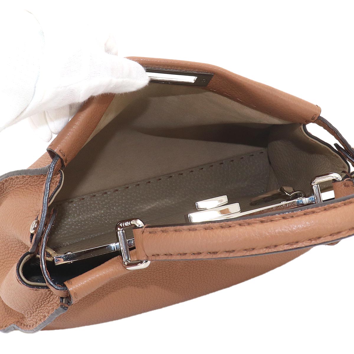 Selleria Peekaboo Regular 2way Hand Bag Leather Brown 8BN290
