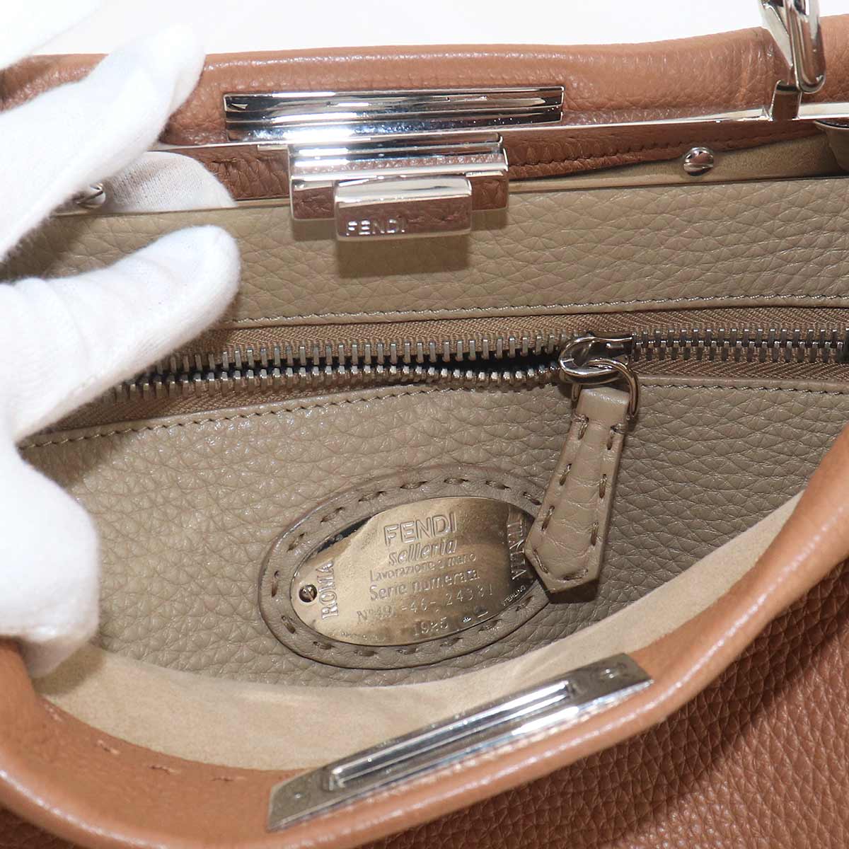 Selleria Peekaboo Regular 2way Hand Bag Leather Brown 8BN290