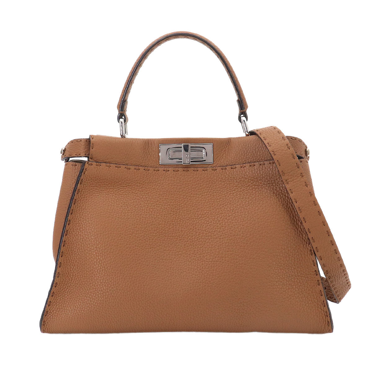 Selleria Peekaboo Regular 2way Hand Bag Leather Brown 8BN290