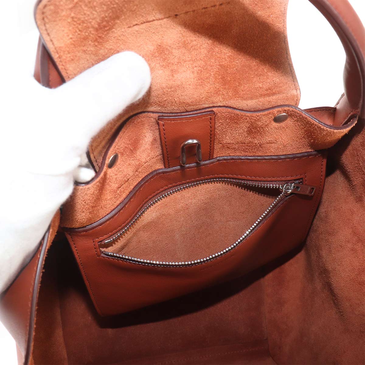 Big Bag Small With Longstrap Hand Shoulder Bag Leather Brown