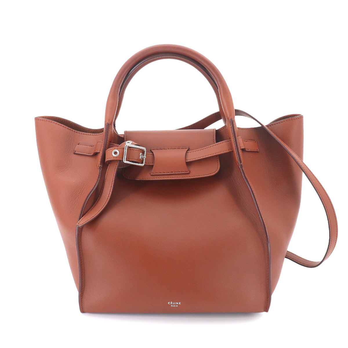 Big Bag Small With Longstrap Hand Shoulder Bag Leather Brown