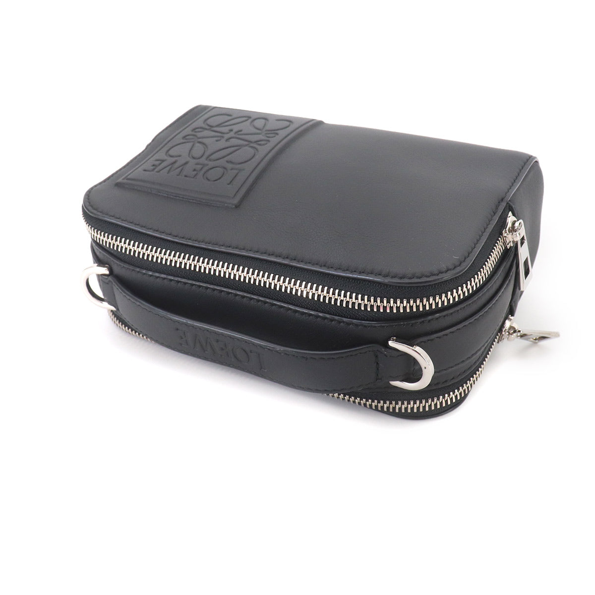 Mini crossbody camera Bag Hand Shoulder Bag Leather Black Anagram