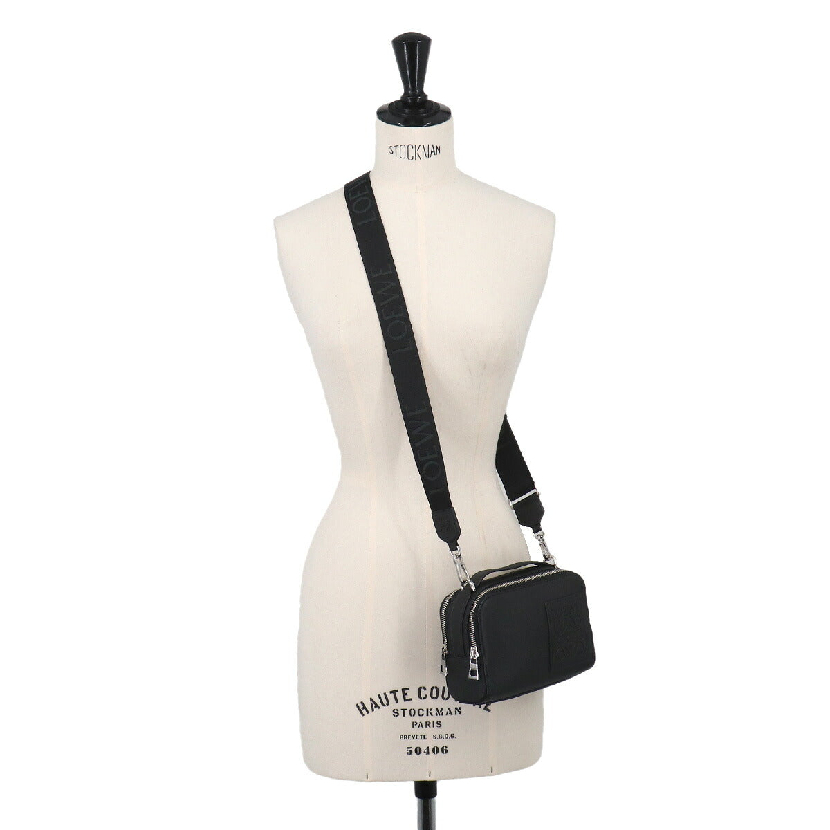 Mini crossbody camera Bag Hand Shoulder Bag Leather Black Anagram