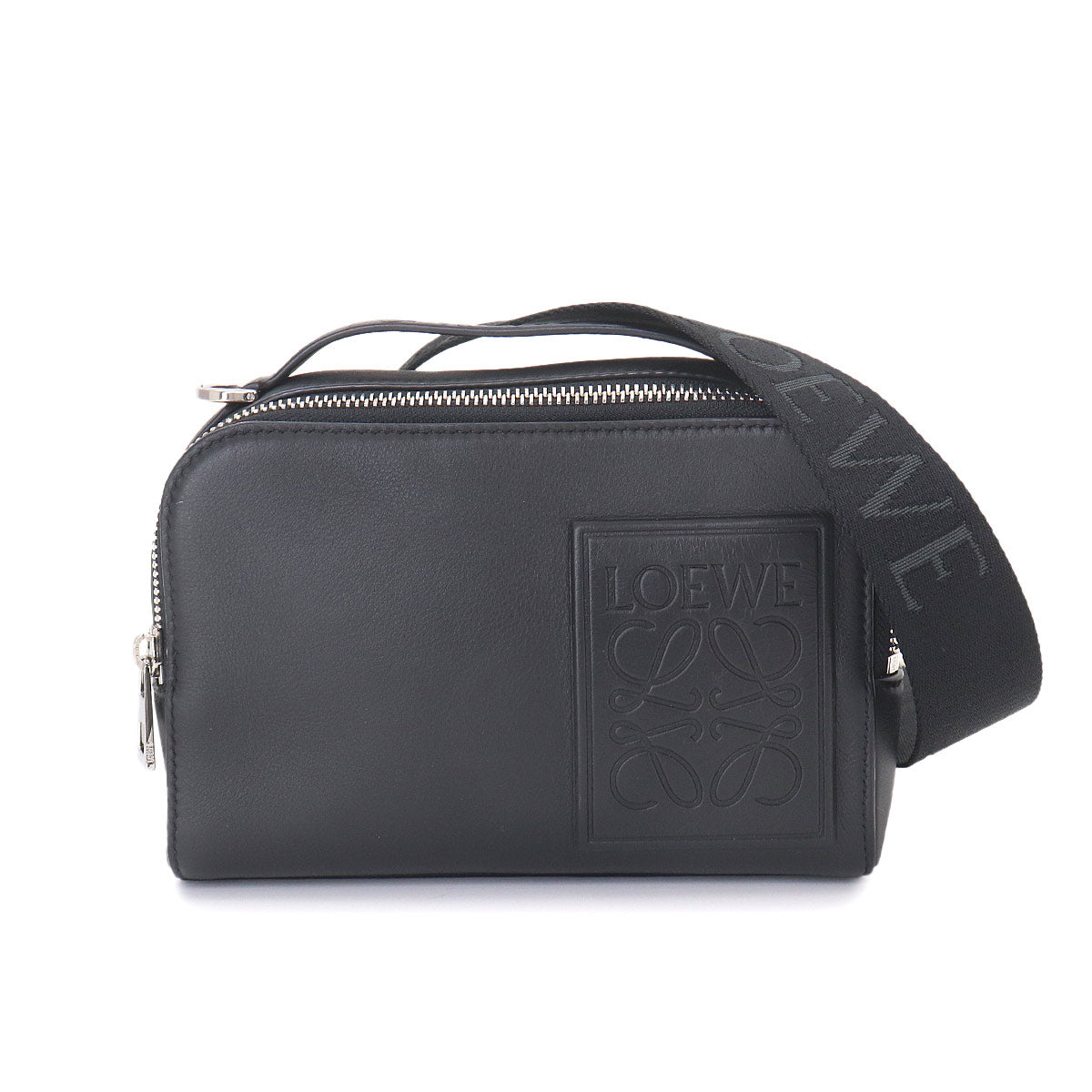 Mini crossbody camera Bag Hand Shoulder Bag Leather Black Anagram